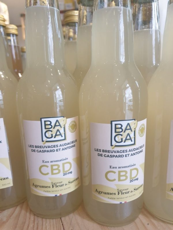 Boisson pétillante CBD agrumes et fleur de sureau - Grenier Verdoyant boutique physique et vente en ligne